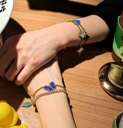 [LUXE NOBLE]LUCKY SPRING BUTTERFLY 5 MOTIF BRACELET