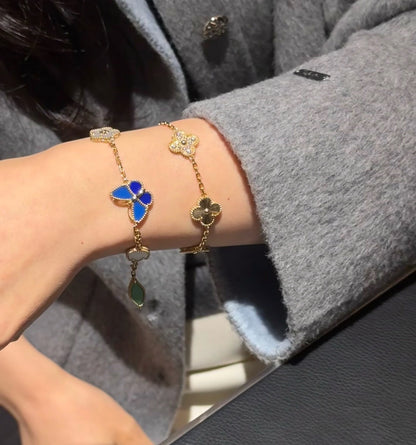 [LUXE NOBLE]LUCKY SPRING BUTTERFLY 5 MOTIF BRACELET