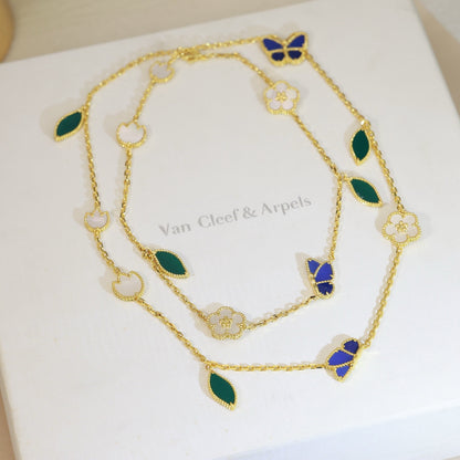 [LUXE NOBLE]LUCKY SPRING BUTTERFLY 15 FLOWER NECKLACE