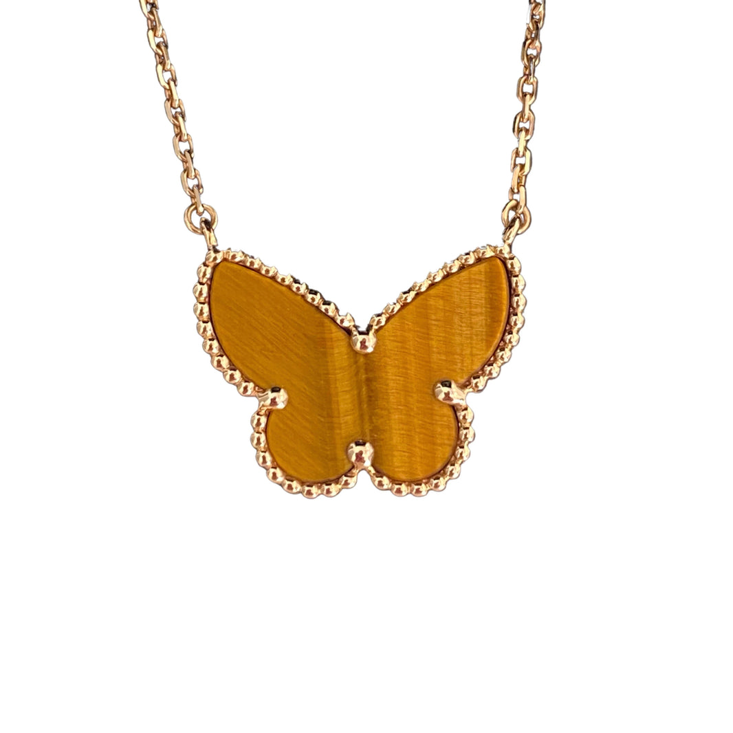 [LUXE NOBLE] TIGER__ EYE BUTTERFLY NECKLACE