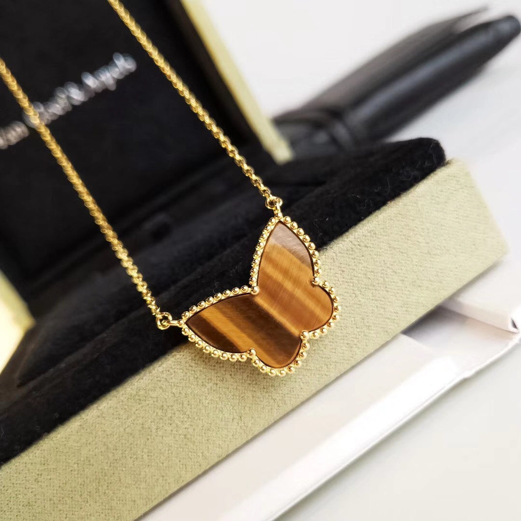 [LUXE NOBLE] TIGER__ EYE BUTTERFLY NECKLACE