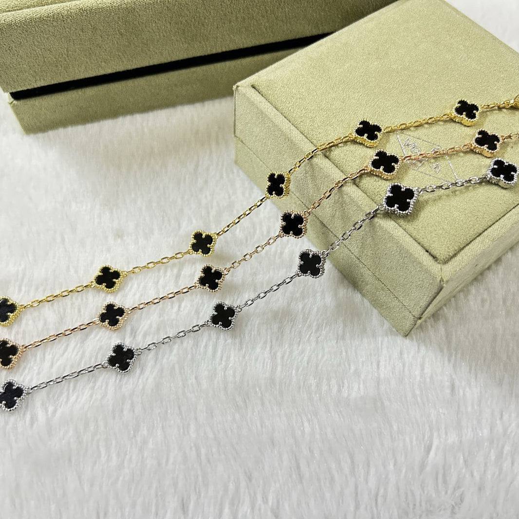 [LUXE NOBLE]CLOVER 6 MOTIF  ONYXS BRACELET
