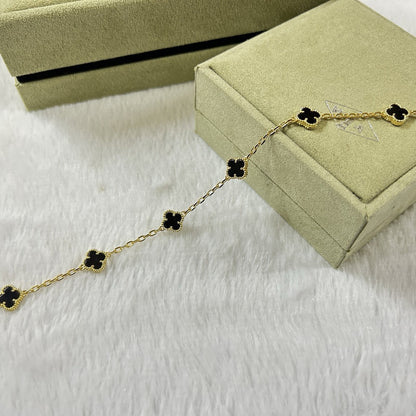 [LUXE NOBLE]CLOVER 6 MOTIF ONYXS ARMBAND