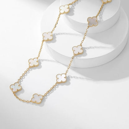 [LUXE NOBLE]CLOVER 10 MOTIFS WHITE MOTHER OF PEARL NECKLACE