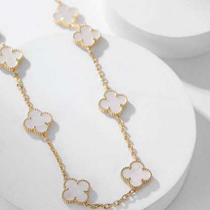 [LUXE NOBLE]CLOVER 10 MOTIFS WHITE MOTHER OF PEARL NECKLACE