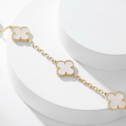 [LUXE NOBLE]CLOVER 10 MOTIFS WHITE MOTHER OF PEARL NECKLACE