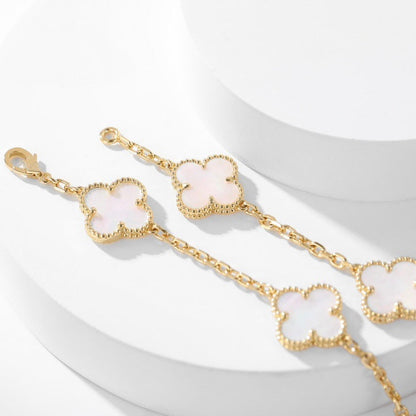 [LUXE NOBLE]CLOVER 10 MOTIFS WHITE MOTHER OF PEARL NECKLACE