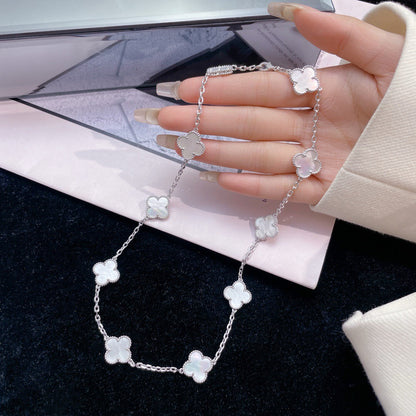 [LUXE NOBLE]CLOVER 10 MOTIFS WHITE MOTHER OF PEARL NECKLACE