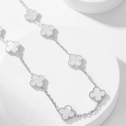 [LUXE NOBLE]CLOVER 10 MOTIFS WHITE MOTHER OF PEARL NECKLACE