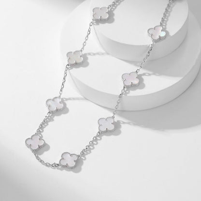 [LUXE NOBLE]CLOVER 10 MOTIFS WHITE MOTHER OF PEARL NECKLACE