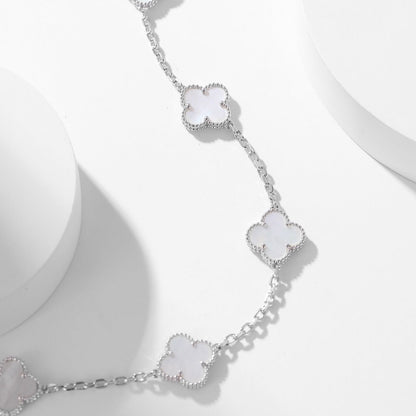 [LUXE NOBLE]CLOVER 10 MOTIFS WHITE MOTHER OF PEARL NECKLACE