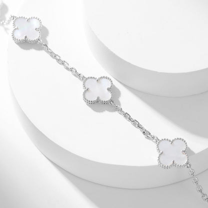 [LUXE NOBLE]CLOVER 10 MOTIFS WHITE MOTHER OF PEARL NECKLACE