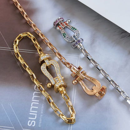 [LUXE NOBLE]フォース ラージホースシュークラスプ メタルブレスレット