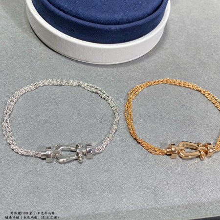 [LUXE NOBLE]FORCE SMALL HORSESHOE  DIAMOND CHAIN ROPE BRACELET