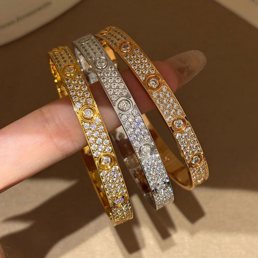[Luxe Jewelry]LOVE BRACELET 6.1MM DIAMOND-PAVED 10 BIG DIAMONDS