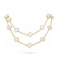 [LUXE NOBLE]CLOVER 20 MOTIFS WHITE MOP NECKLACE