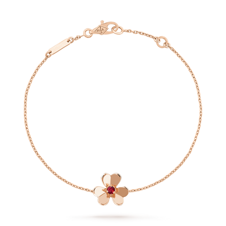 [LUXE NOBLE]FRIVOLE GOLD FLOWER PINK MALACHITE BRACELET