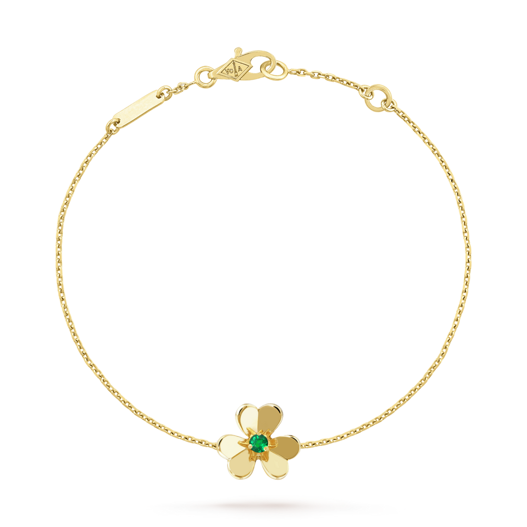 [LUXE NOBLE]FRIVOLE GOLD FLOWER PINK MALACHITE BRACELET