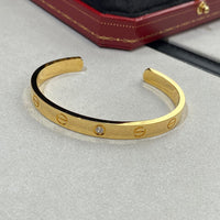 [LUXE NOBLE]LOVE BRACELET 6.1MM 1 DIAMOND OPEN CUFF