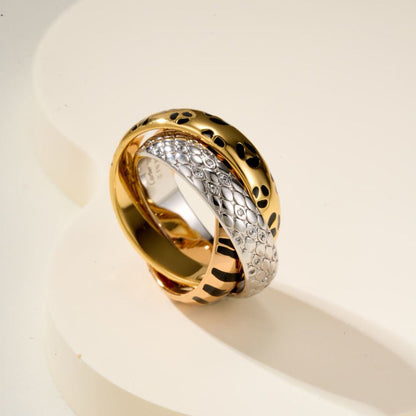 [Luxe Jewelry]TRINITY  RING LEOPARD PRINT