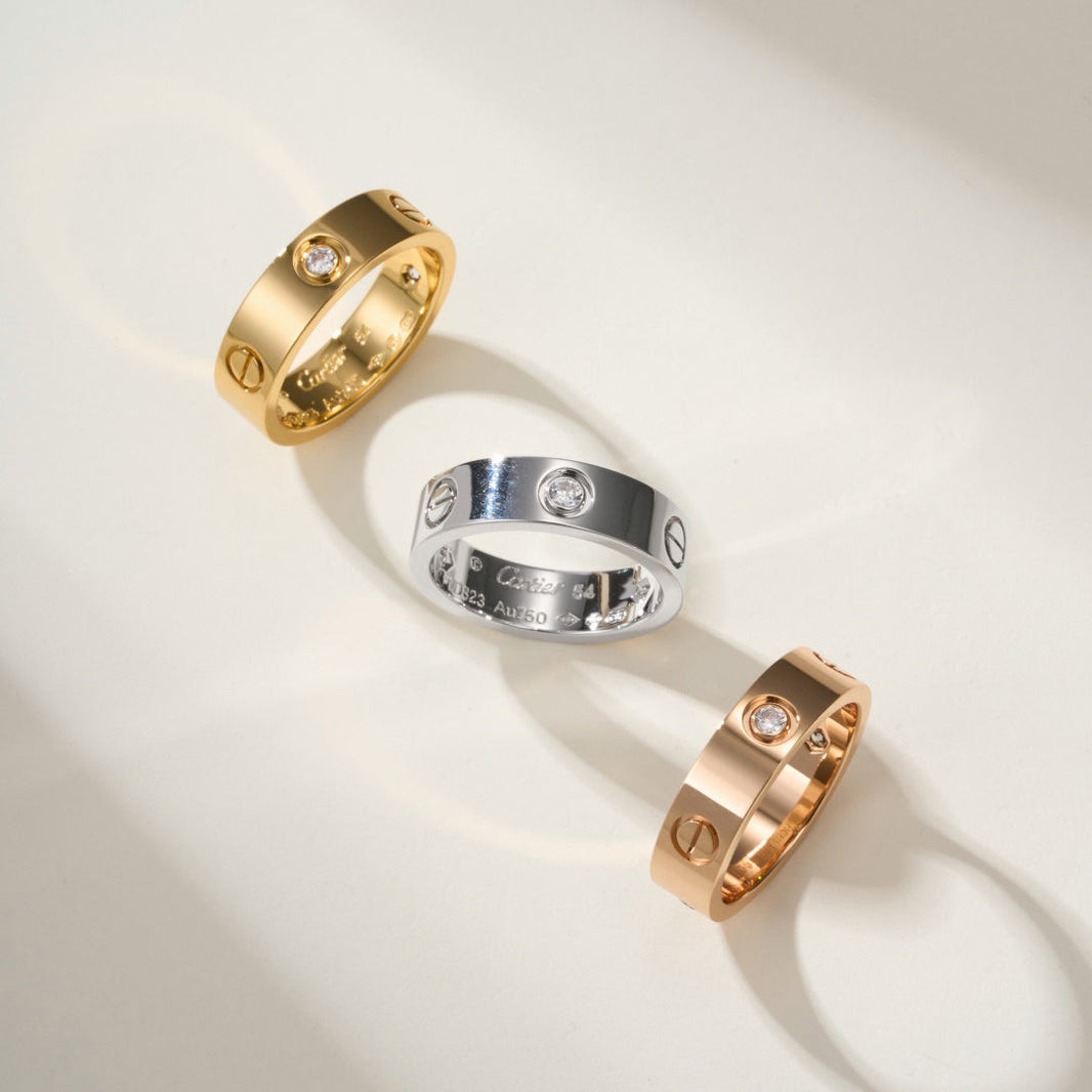 [Luxe Jewelry]LOVE 4MM 1 DIAMOND RING