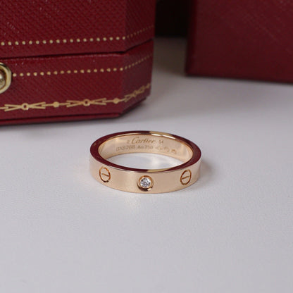 [Luxe Jewelry]LOVE 4MM 1 DIAMOND RING