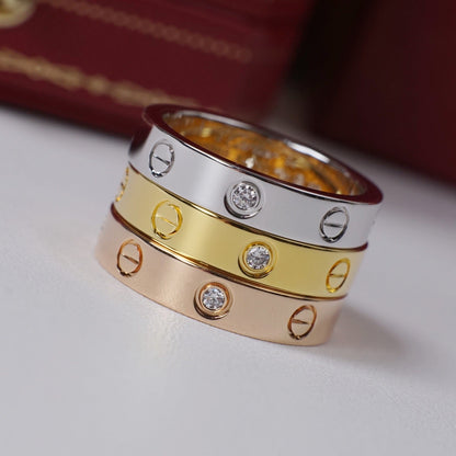 [Luxe Jewelry]LOVE 4MM 1 DIAMOND RING