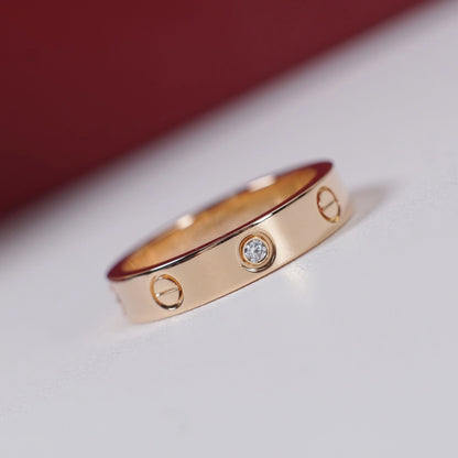 [Luxe Jewelry]LOVE 4MM 1 DIAMOND RING