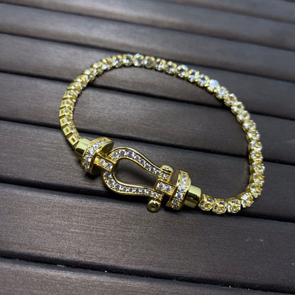 [LUXE NOBLE]FORCE  HORSESHOE  DIAMOND TENNIS BRACELET