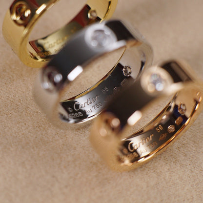 [Luxe Jewelry]LOVE 5.5MM 3 DIAMOND RING