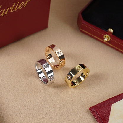 [Luxe Jewelry]LOVE 5.5MM 3 DIAMOND RING