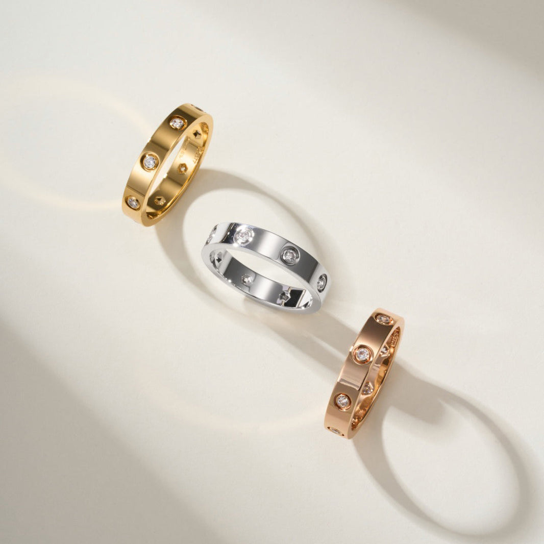 [Luxe Jewelry]LOVE 4MM 8 DIAMOND RING