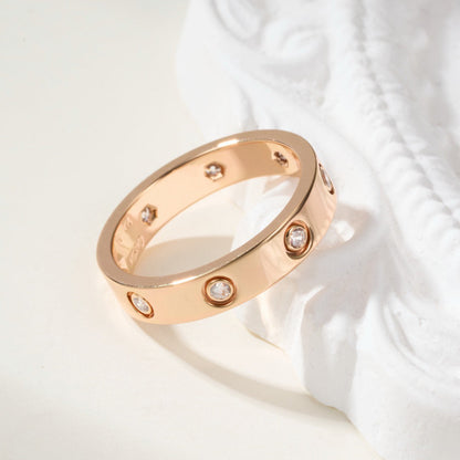 [Luxe Jewelry]LOVE 4MM 8 DIAMOND RING