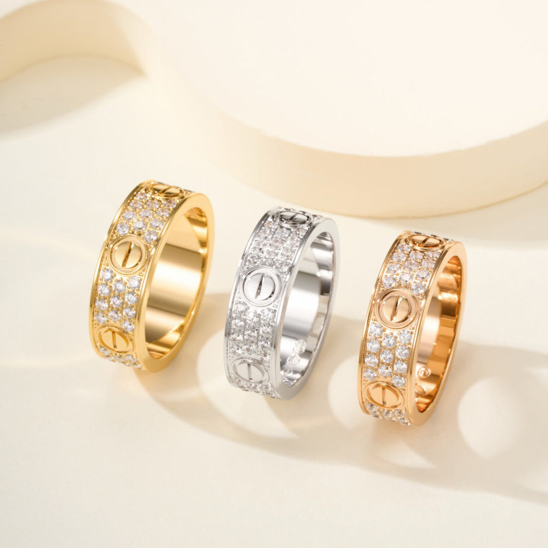 [Luxe Jewelry]LOVE RING 5.5MM DIAMONDS PAVED