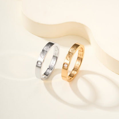 [Luxe Jewelry]LOVE RING 4MM 1 DIAMOND