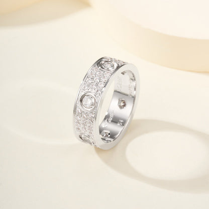 [Luxe Jewelry]LOVE 5.5MM FULL-PAVE 6-DIAMOND RING