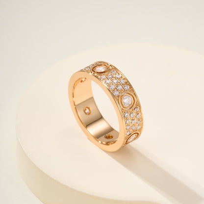 [Luxe Jewelry]LOVE 5.5MM FULL-PAVE 6-DIAMOND RING