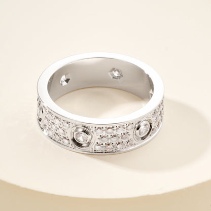 [Luxe Jewelry]LOVE 5.5MM FULL-PAVE 6-DIAMOND RING