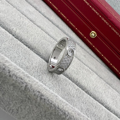 [Luxe Jewelry]LOVE 5.5MM FULL-PAVE 6-DIAMOND RING
