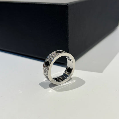 [Luxe Jewelry]LOVE RING 5.5MM DIAMONDS PAVED CERAMIC