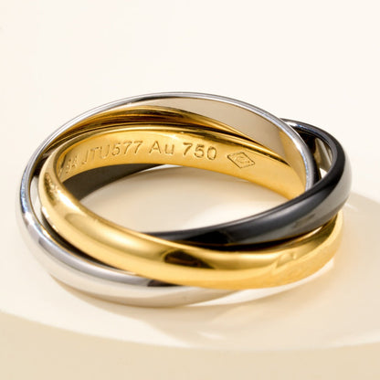 [Luxe Jewelry]TRINITY 3.2MM RING BLACK CERAMIC
