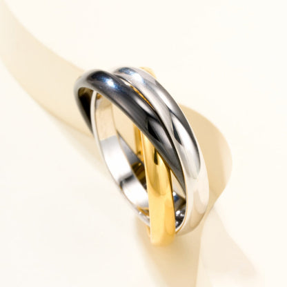 [Luxe Jewelry]TRINITY 3.2MM RING BLACK CERAMIC