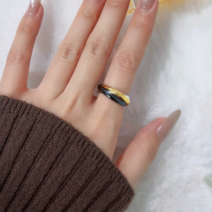 [Luxe Jewelry]TRINITY 3.2MM RING BLACK CERAMIC