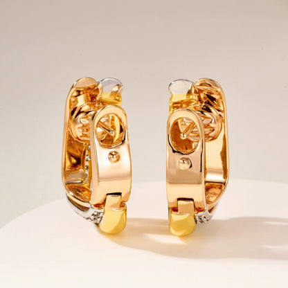 [Luxe Jewelry]TRINITY HALF DIAMOND  CUSHION EARRINGS