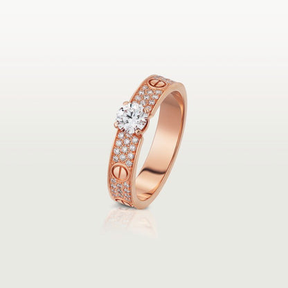 [Luxe Jewelry]LOVE RING 3.6MM 1 BIG DIAMOND FULL DIAMOND