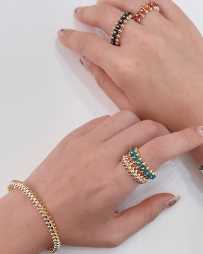 [Luxe Jewelry]CLASH 7.9MM AGATE CHALCEDONY RING