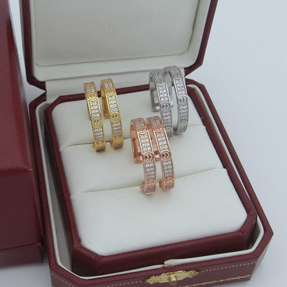 [Luxe Jewelry]LOVE EARRINGS 3.6MM DIAMOND PAVED