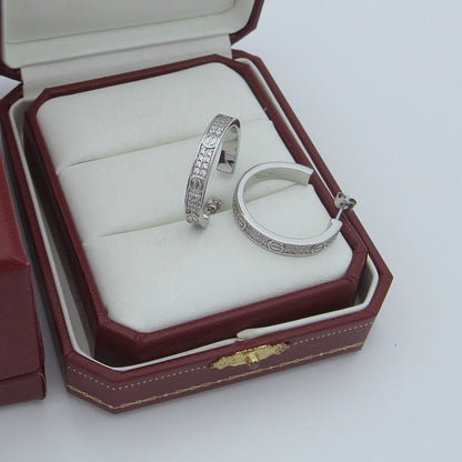 [Luxe Jewelry]LOVE EARRINGS 3.6MM DIAMOND PAVED