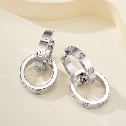 [Luxe Jewelry]LOVE 3.3MM DANGLE EARRINGS