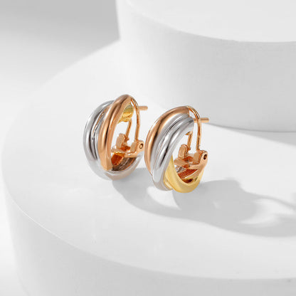 [Luxe Jewelry]TRINITY ON DIAMOND CLASSIC EARRINGS